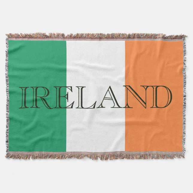 Irish Flag Ireland tbcnt Throw Blanket (Front)