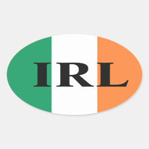 Irish Flag IRL stkcn Oval Sticker