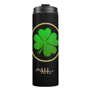 Irish Flag, Lucky Clover monogram, Ireland Thermal Tumbler