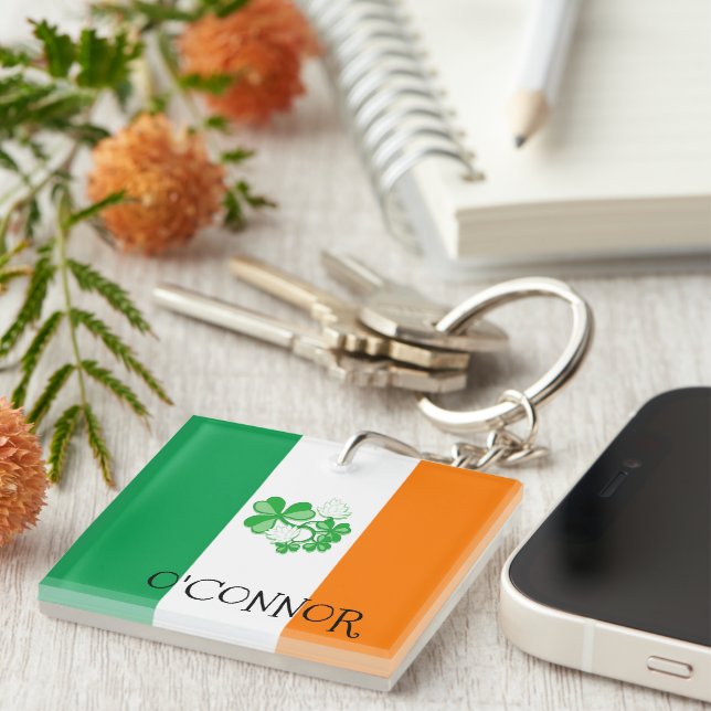 Irish Flag O,CONNOR Key Ring (Front Right)