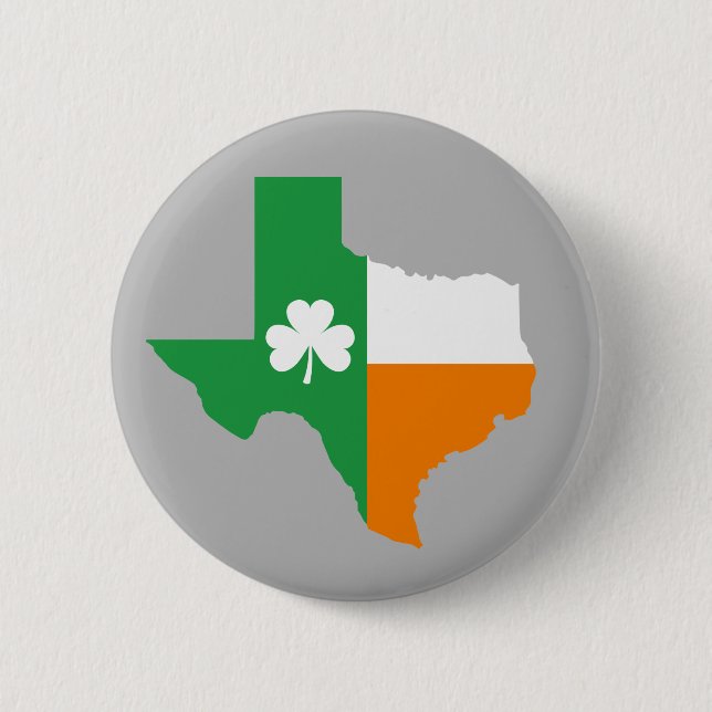 Irish Flag of Texas 6 Cm Round Badge (Front)