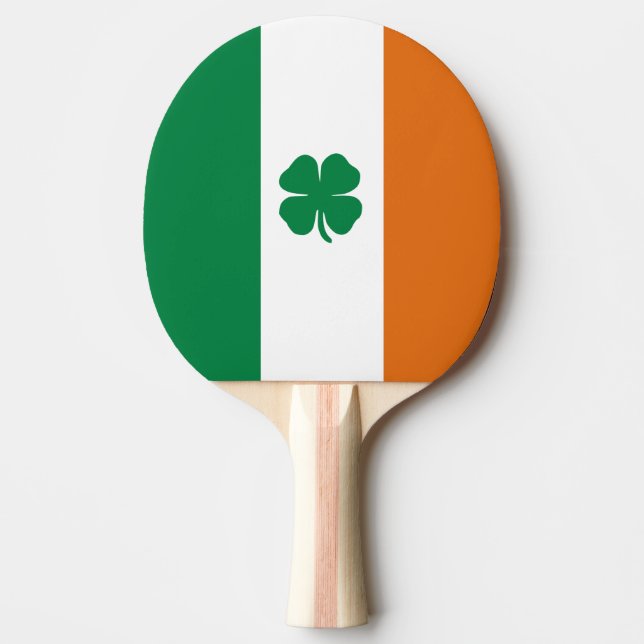 Irish Flag Patriotic Ireland Flag Lucky Clover Ping Pong Paddle (Front)