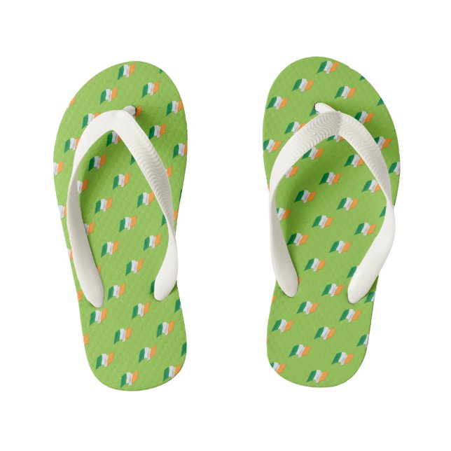 Irish Flag Pattern Kid's Jandals (Footbed)