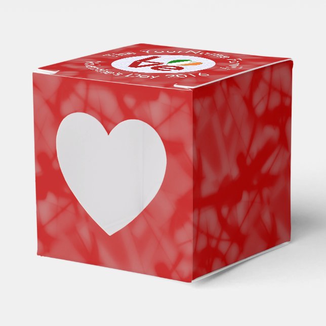 Irish Flag Red Letter LOVE Valentine White on Red Favour Box (Front Side)