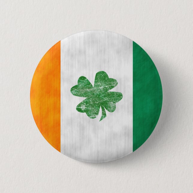 Irish Flag Shamrock Button (Front)