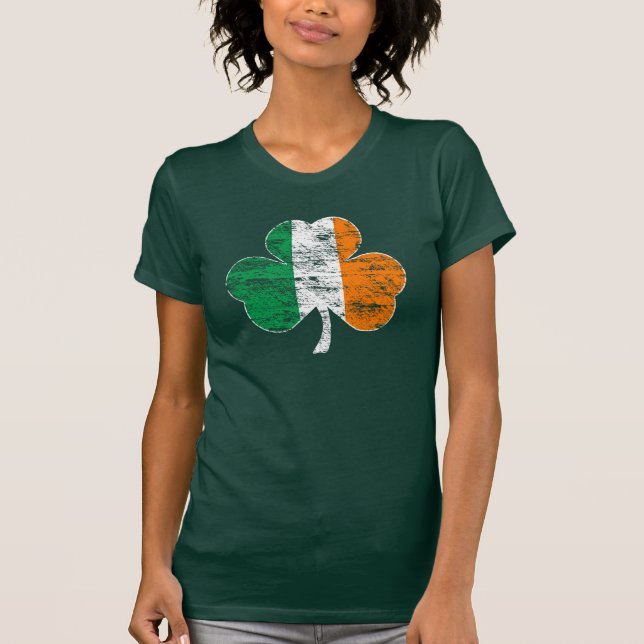 Irish Flag Shamrock (Distressed) T-shirt (Front)