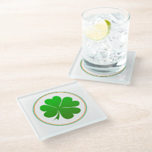 Irish Flag, Shamrock, Ireland party, St Patrick Glass Coaster