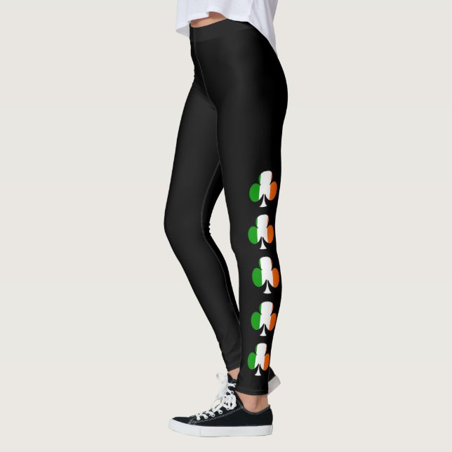 Irish Flag Shamrock Leggings (Left)