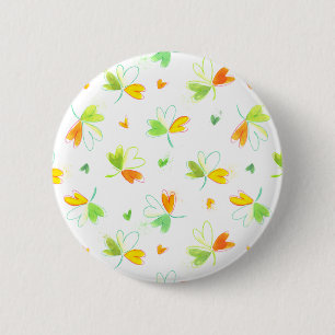 Irish Flag Shamrock Pattern 6 Cm Round Badge