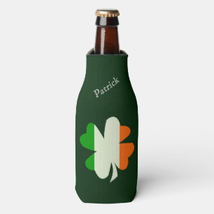 Irish Flag Shamrock Personalised Bottle Cooler