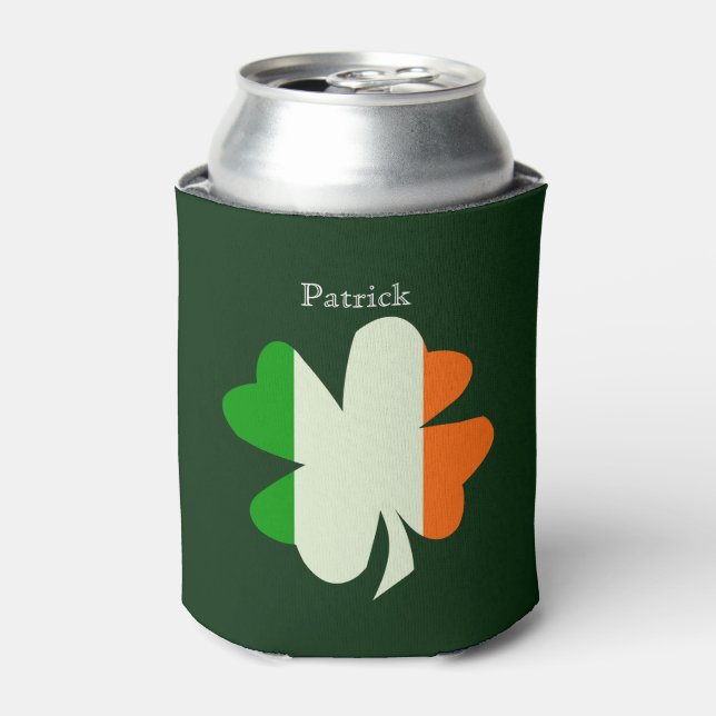 Irish Flag Shamrock Personalised Can Cooler (Can Front)
