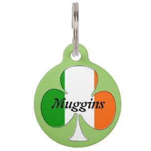 Irish Flag Shamrock Pet Tag