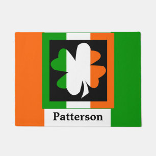 Irish Flag Shamrock Square Personalised Doormat