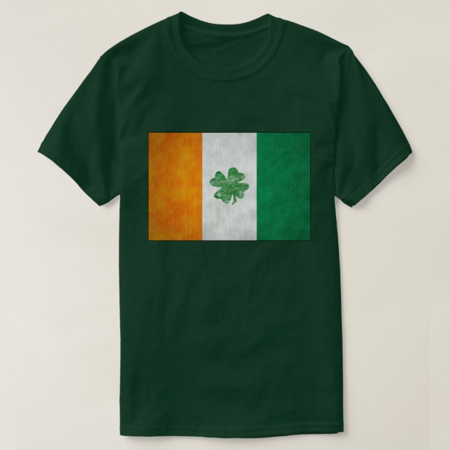 Irish Flag Shamrock T-Shirts (Design Front)