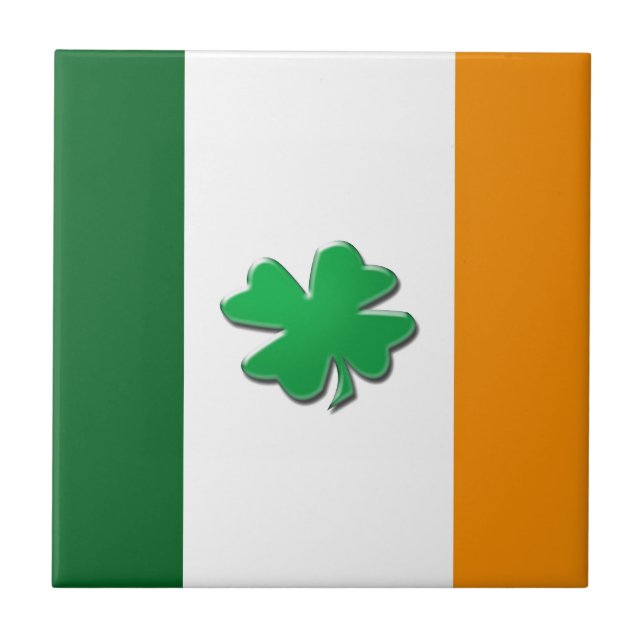 Irish flag shamrock tiles. tile (Front)