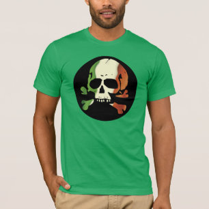 Irish Flag Skull Plain T-Shirt