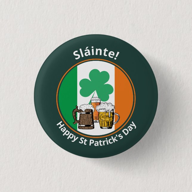 Irish Flag St Patricks Day 3 Cm Round Badge (Front)