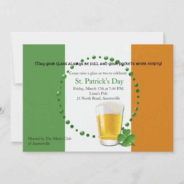 Irish Flag St. Patrick's Day Invitation (Front)