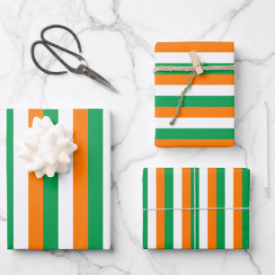 Irish Flag Stripes Design  Wrapping Paper Sheet