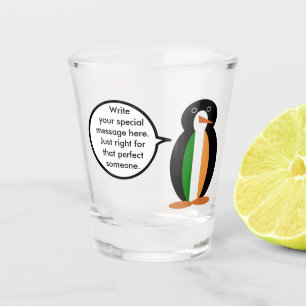Irish Flag Talking Ms Penguin Personalised  Shot Glass