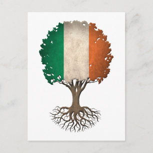 Irish Flag Tree of Life Customisable Postcard