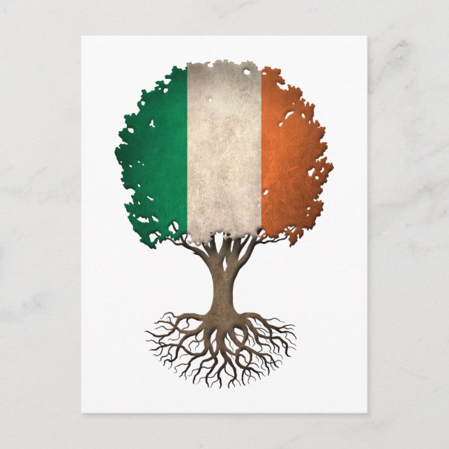 Irish Flag Tree of Life Customisable Postcard (Front)