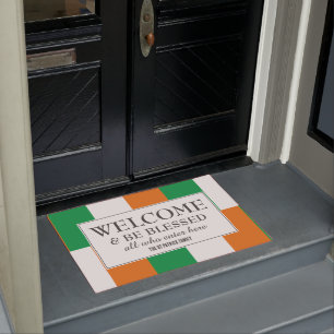 IRISH FLAG Welcome Be Blessed Ireland Doormat