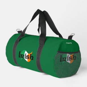 Irish Flag with Celtic Font Personalised Small Duffle Bag