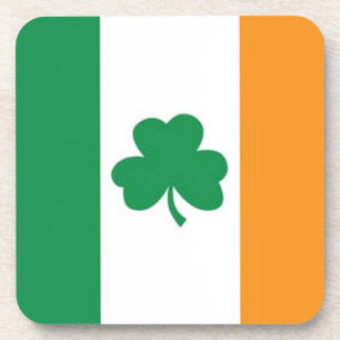 Irish Flag with Clover Coaster