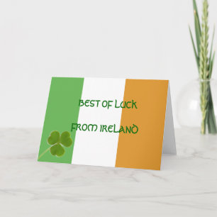 Irish Flag With Shamrock Card