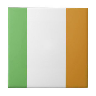 Irish Flag With Shamrock Tile