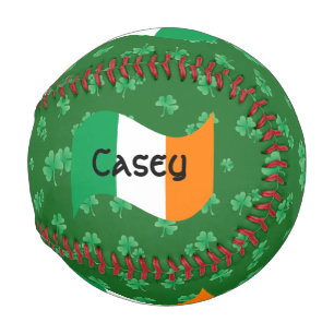 Irish Flag with Shamrocks Personalised Baseball