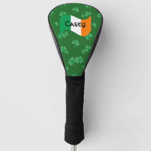Irish Flag with Shamrocks Personalised Golf Head Cover