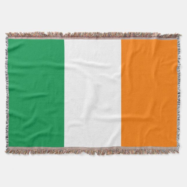 Irish flag woven throw blanket | Ireland colours (Front)