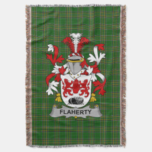  Irish Flaherty or O_Flaherty Coat of Arms Family  Throw Blanket