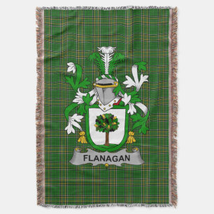  Irish Flanagan or O_Flanagan Coat of Arms Family  Throw Blanket