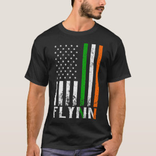 Irish FLYNN Family American Flag Ireland Flag T-Shirt