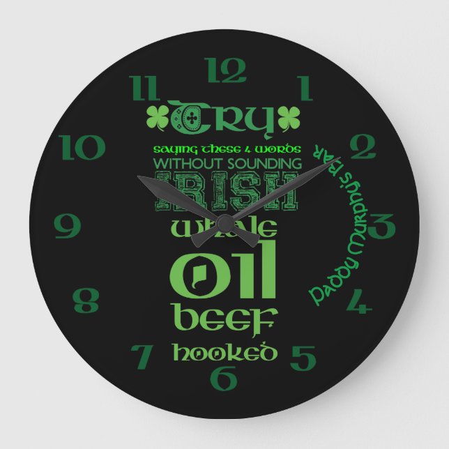 Irish folklore personalised large clock (Front)