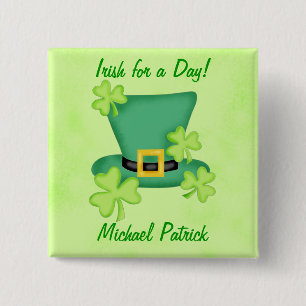 Irish for a Day St. Patrick's Name Badge Pin