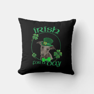 Irish For A Day Whippet Lucky Dog In Patrick Day Cushion