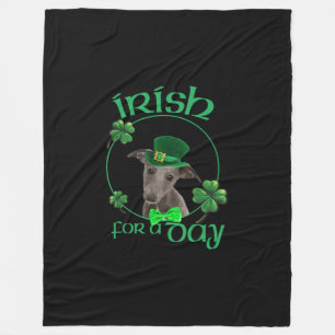 Irish For A Day Whippet Lucky Dog In Patrick Day T Fleece Blanket
