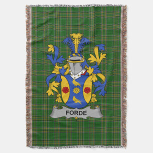 Irish Forde or Consnave Coat of Arms Family Crest Throw Blanket