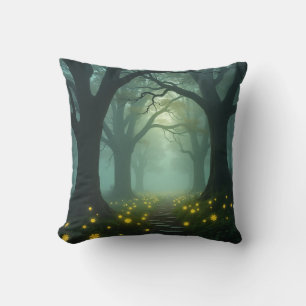 Irish Forest at Dawn Throw Pillow