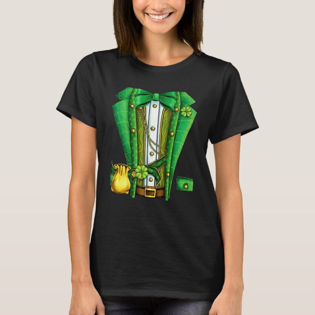 Irish Formal Leprechaun Costume Suit Tuxedo St Pat T-Shirt (Front)