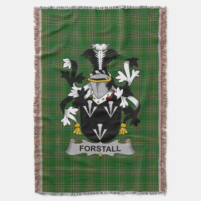  Irish Forstall Coat of Arms Family Crest Ireland Throw Blanket (Front Vertical)