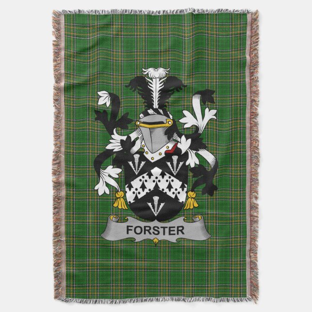  Irish Forster Coat of Arms Family Crest Ireland Throw Blanket (Front Vertical)