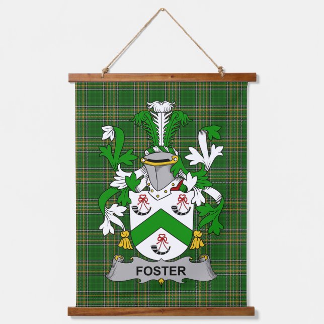 Irish Foster Coat of Arms Family Crest Hanging Tapestry (Front)