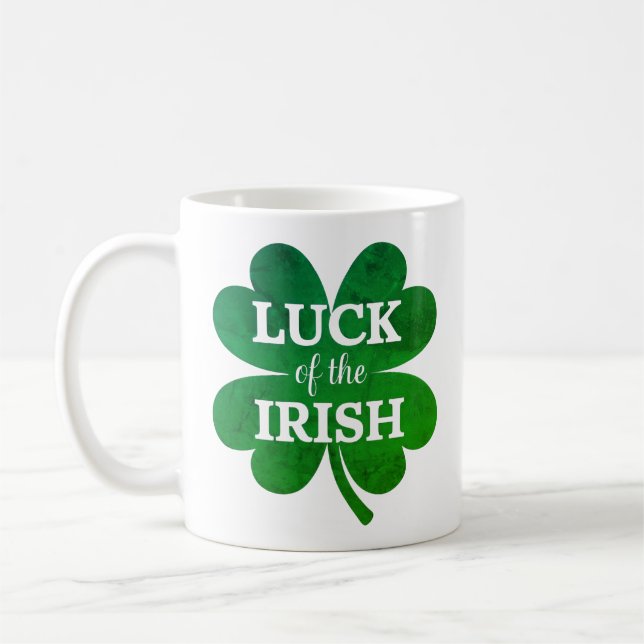Irish Four Leaf Clover Coffee Mug (Left)