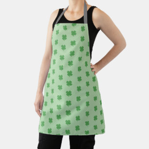 Irish Four Leaf Clover Pattern All Over Apron
