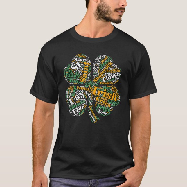 Irish Four Leaf Clover Shamrock Tee St.Patrick's D (Front)
